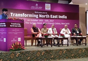 The Governor of Arunachal Pradesh Brig. (Dr.) B.D. Mishra (Retd.) inaugurate the Two-day National Convention on the theme �Transforming North East India� at New Delhi on 14th October 2017.
